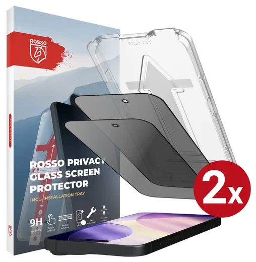 Rosso iPhone 17 Pro Max Privacy Glass met Installatietray Dust Removal (2-Pack) afbeelding 1