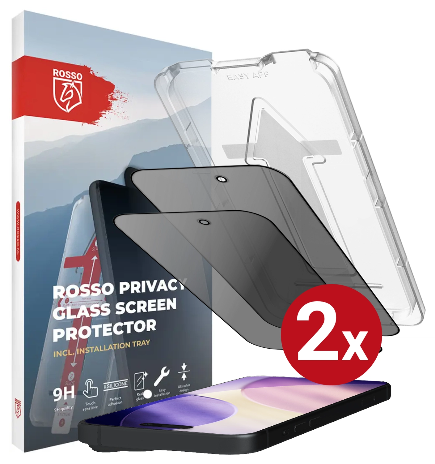 Rosso iPhone 17 Pro Max Privacy Glass met Installatietray Dust Removal (2-Pack) afbeelding 14