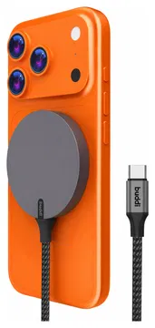 Buddi Power Qi2 Draadloze Magnetische MagSafe Oplader 15W met 1.5M Kabel Grijs