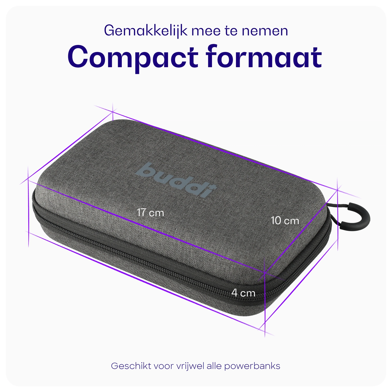 Buddi Sorted Organizer Hoes voor Powerbank en Kabels Grijs - Small afbeelding 2