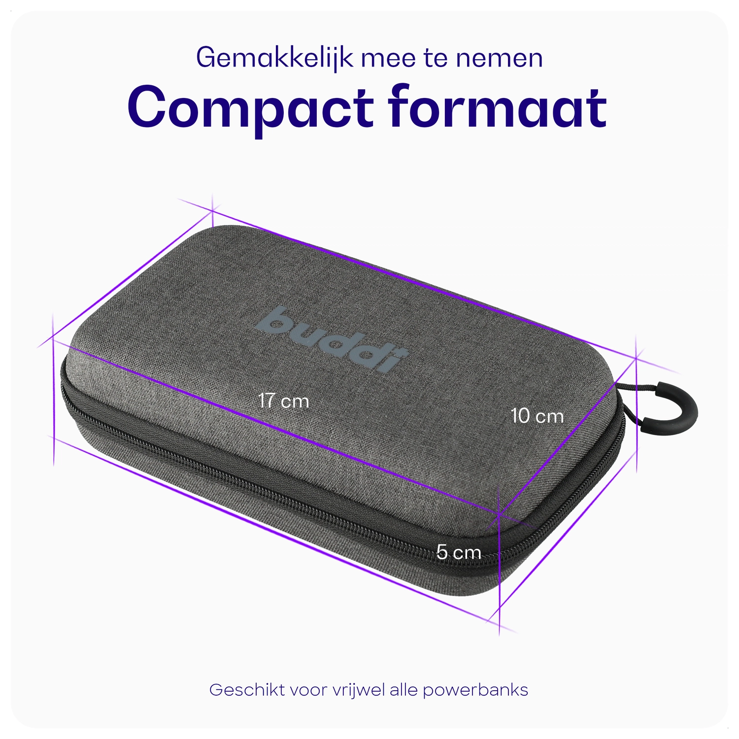 Buddi Sorted Organizer Hoes voor Powerbank en Kabels Grijs - Medium afbeelding 3