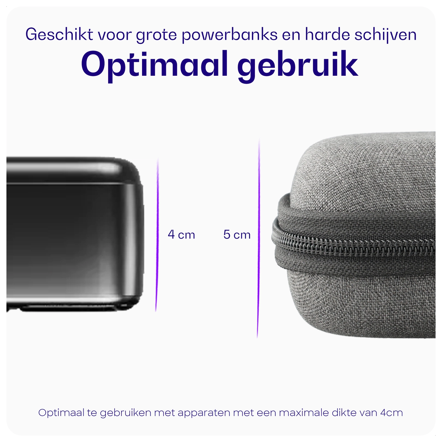 Buddi Sorted Organizer Hoes voor Powerbank en Kabels Grijs - Medium afbeelding 5