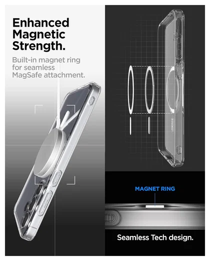 Spigen Ultra Hybrid MagFit Samsung Galaxy S25 FE Hoesje MagSafe Transparant Wit afbeelding 2