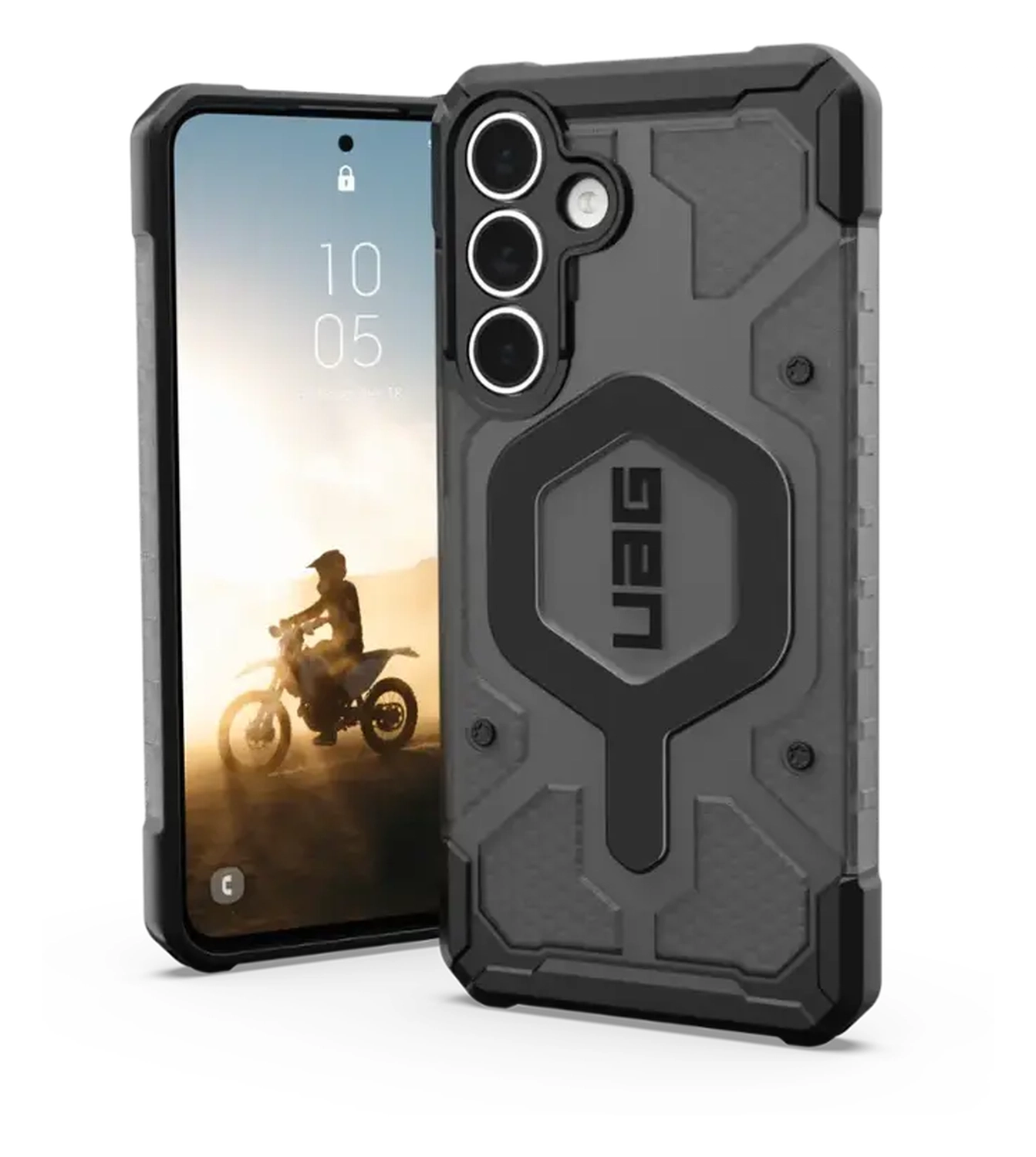 UAG Pathfinder Clear Samsung Galaxy S25 FE Hoesje MagSafe Back Cover Ash Zwart afbeelding 1