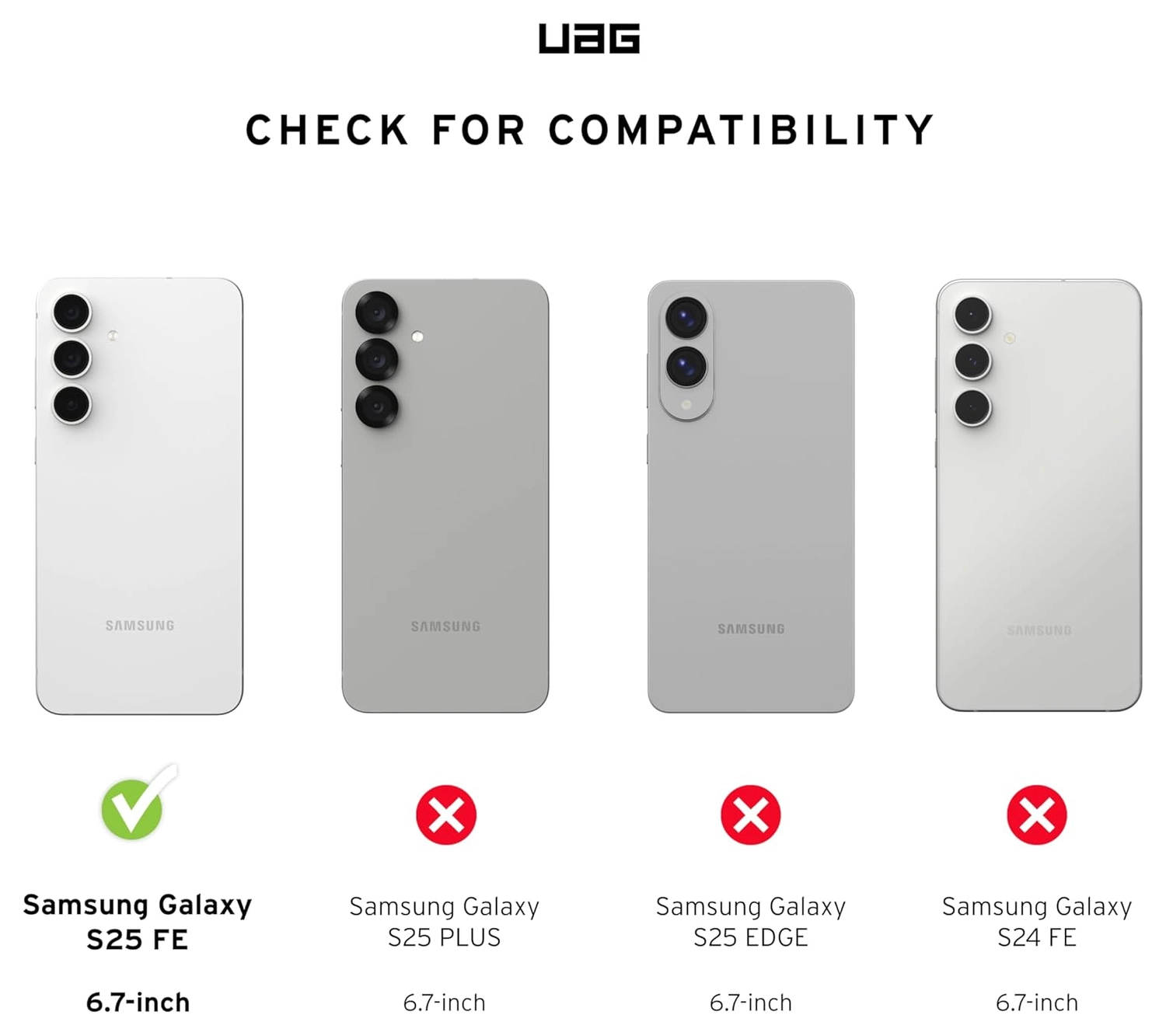 UAG Pathfinder Clear Samsung Galaxy S25 FE Hoesje MagSafe Back Cover Ash Zwart afbeelding 3