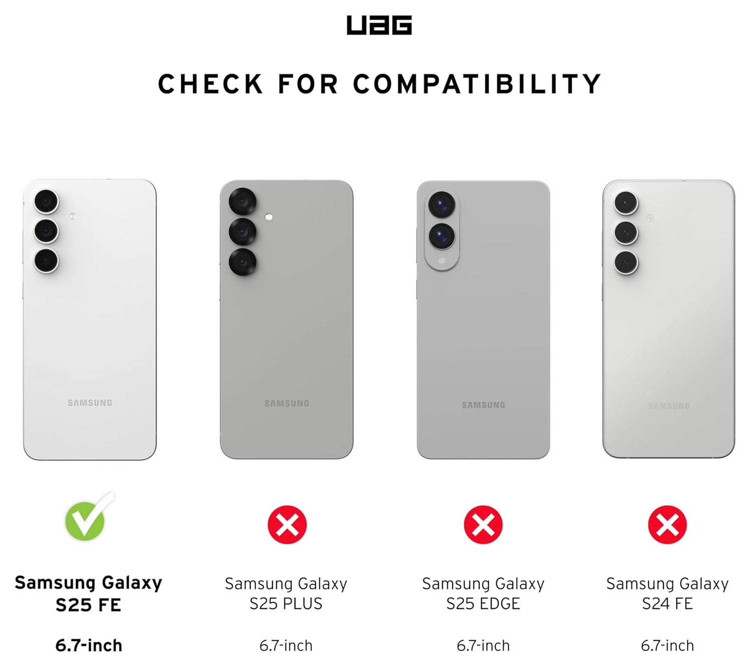 Urban Armor Gear Scout Samsung Galaxy S25 FE Hoesje Back Cover Zwart afbeelding 3