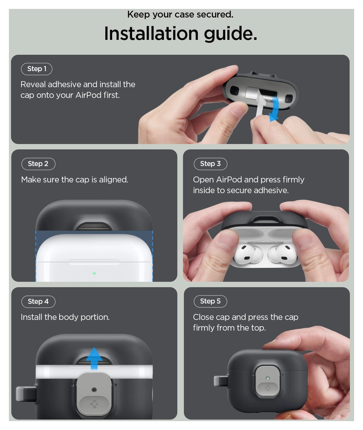 Spigen Nano Pop Case AirPods Pro 3 Hoesje met Karabijnhaak Zwart afbeelding 4