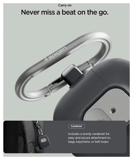 Spigen Nano Pop Case AirPods Pro 3 Hoesje met Karabijnhaak Zwart afbeelding 5