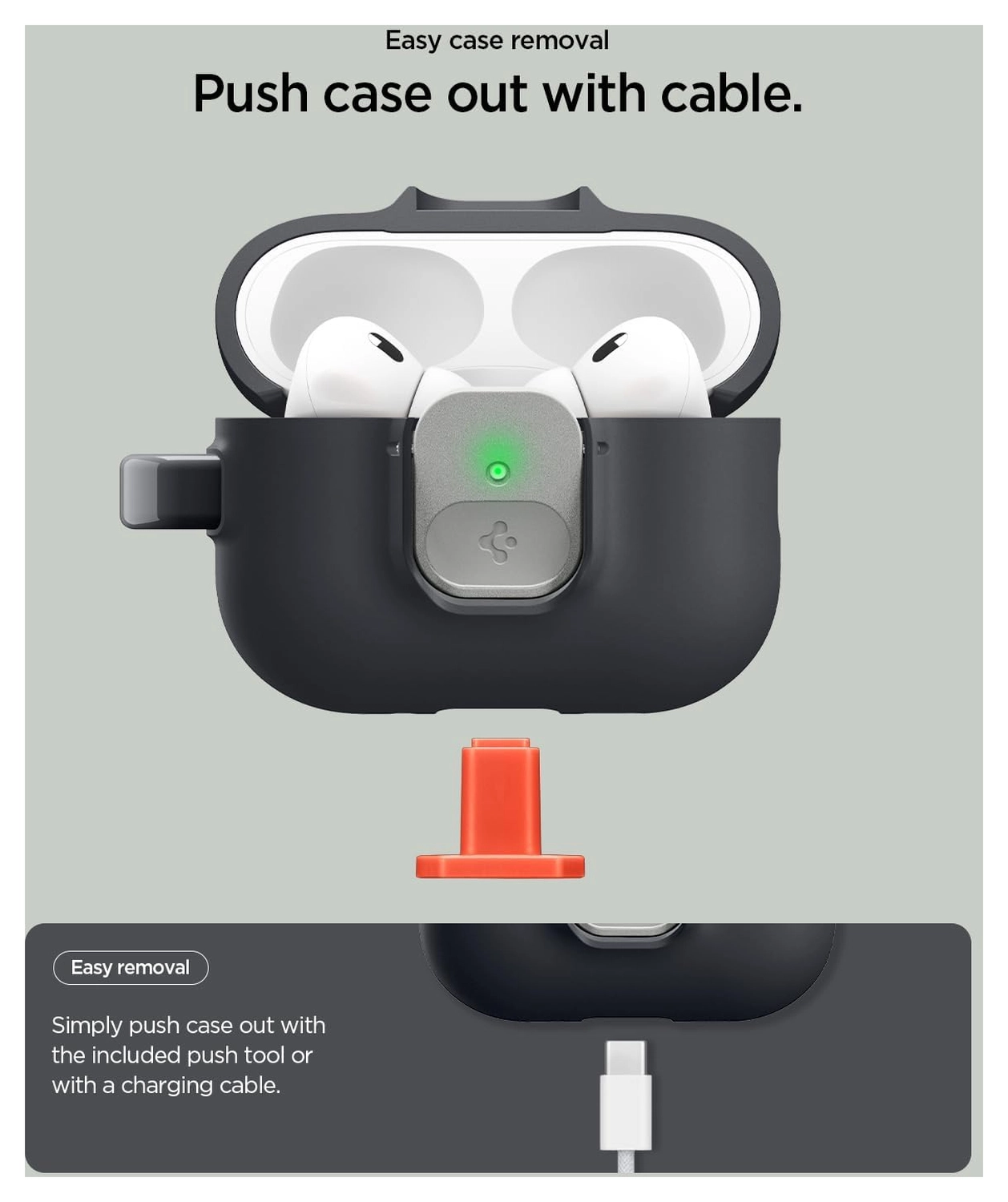Spigen Nano Pop Case AirPods Pro 3 Hoesje met Karabijnhaak Zwart afbeelding 6