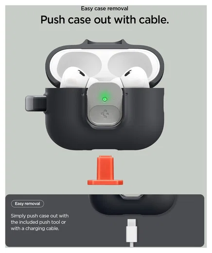 Spigen Nano Pop Case AirPods Pro 3 Hoesje met Karabijnhaak Zwart afbeelding 6