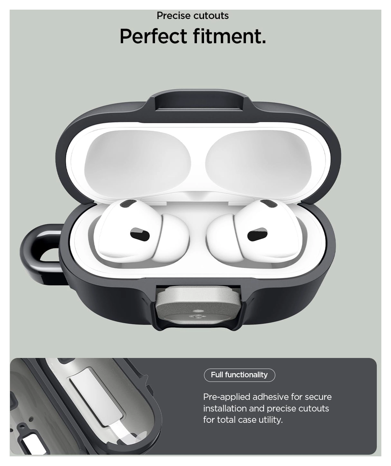 Spigen Nano Pop Case AirPods Pro 3 Hoesje met Karabijnhaak Zwart afbeelding 7