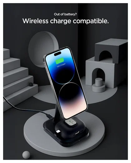 Spigen Nano Pop Case AirPods Pro 3 Hoesje met Karabijnhaak Zwart afbeelding 8