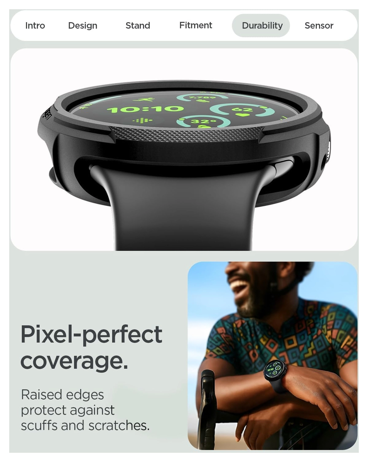 Spigen Liquid Air - Google Pixel Watch 4 41MM Hoesje Zwart + Oplaad Standaard afbeelding 6