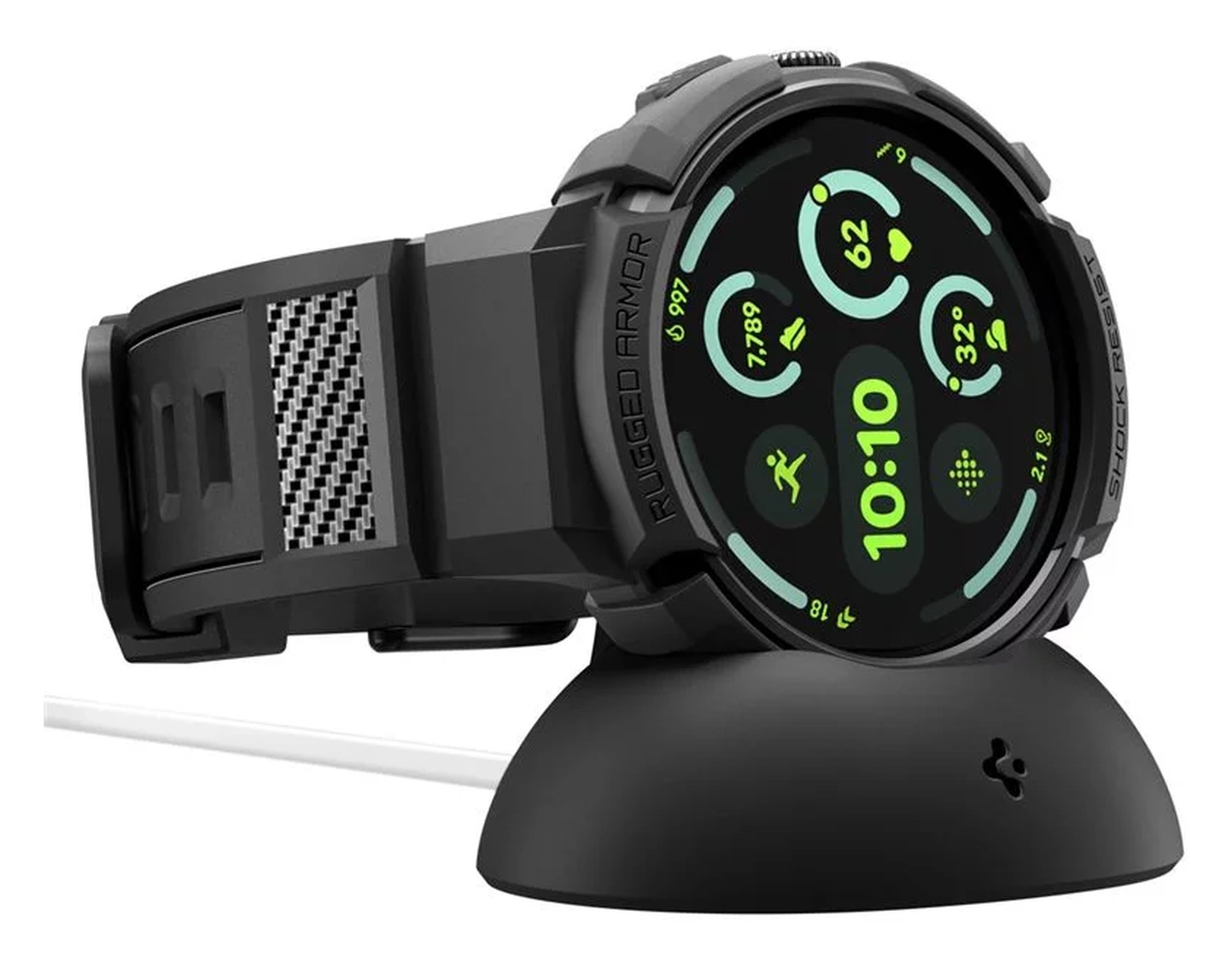 Spigen Rugged Armor Pro - Google Pixel Watch 4 41MM Hoesje en Bandje + Oplader afbeelding 1