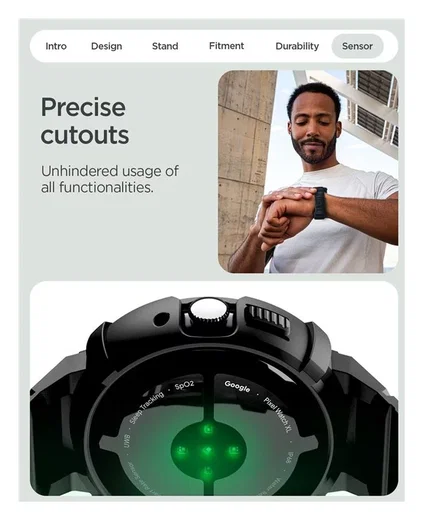 Spigen Rugged Armor Pro - Google Pixel Watch 4 41MM Hoesje en Bandje + Oplader afbeelding 5