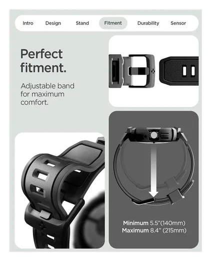 Spigen Rugged Armor Pro - Google Pixel Watch 4 41MM Hoesje en Bandje + Oplader afbeelding 8