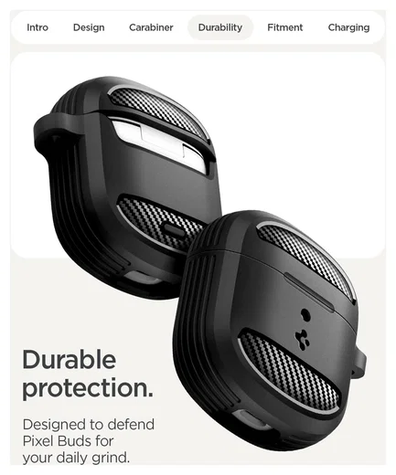 Spigen Rugged Armor Google Pixel Buds 2a Hoesje Matte Zwart afbeelding 4