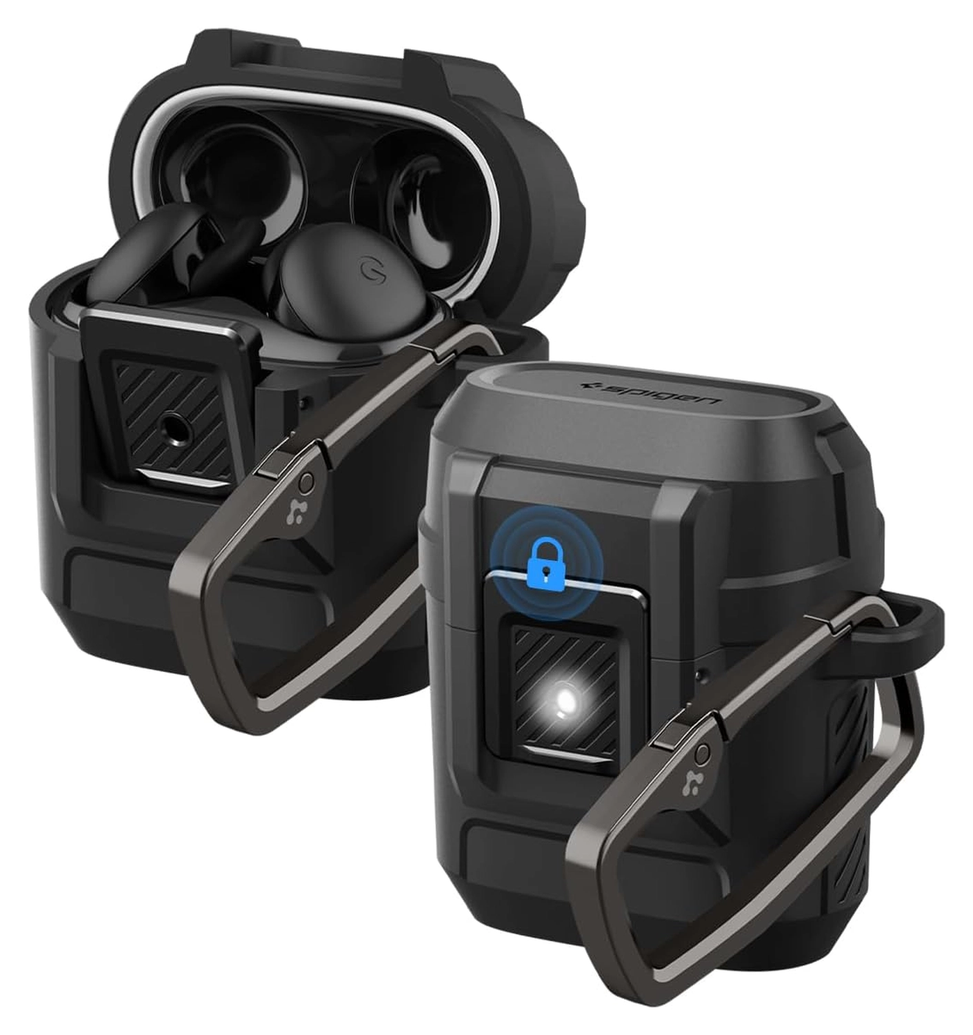 Spigen Lock Fit Google Pixel Buds 2a Hoesje Case Zwart afbeelding 1