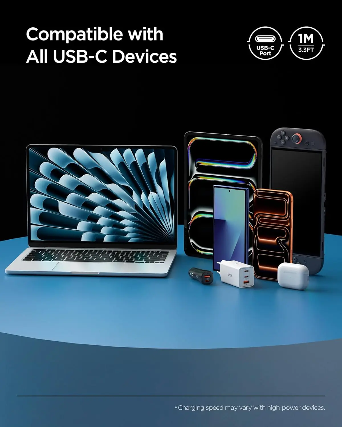 Spigen Essential USB-C naar USB-C Kabel 100W Fast Charge 1 Meter Zwart afbeelding 5
