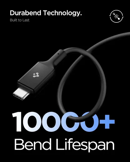 Spigen Essential USB-C naar USB-C Kabel 100W Fast Charge 1 Meter Zwart afbeelding 7