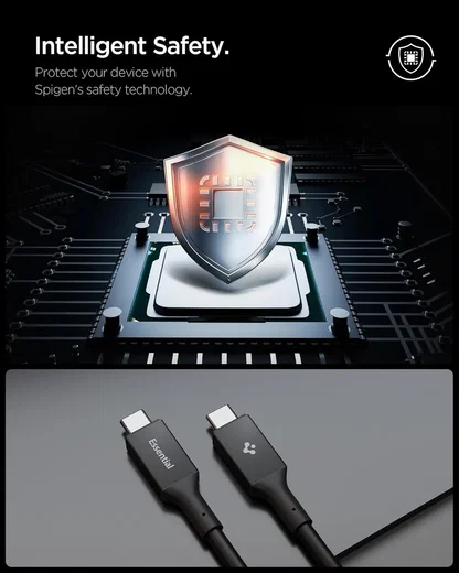 Spigen Essential USB-C naar USB-C Kabel 100W Fast Charge 1 Meter Zwart afbeelding 6