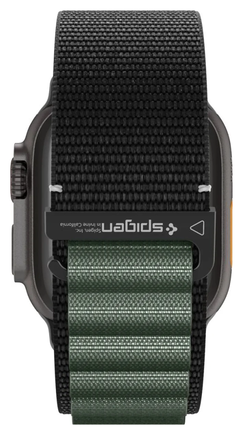 Spigen WBF1 - Apple Watch 1-11/SE/Ultra Bandje - 49/46/45/44/42MM - Zwart Groen afbeelding 11