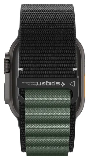 Spigen WBF1 - Apple Watch 1-11/SE/Ultra Bandje - 49/46/45/44/42MM - Zwart Groen afbeelding 11