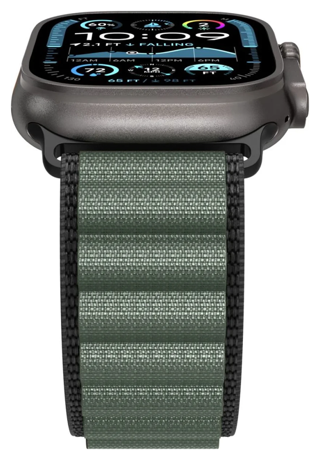 Spigen WBF1 - Apple Watch 1-11/SE/Ultra Bandje - 49/46/45/44/42MM - Zwart Groen afbeelding 13