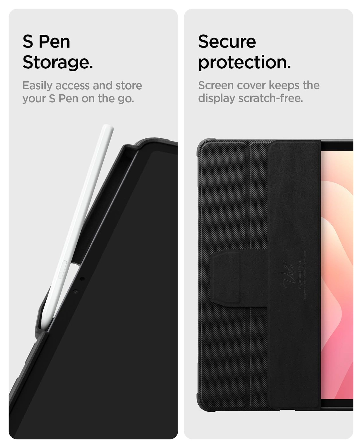 Spigen Rugged Armor Pro Samsung Galaxy Tab S11 Hoes Book Case Zwart afbeelding 5