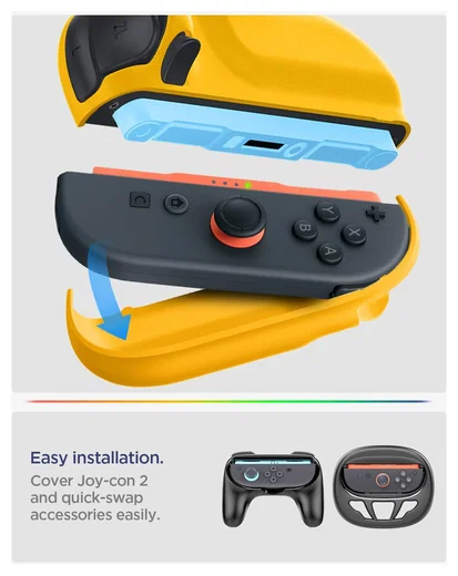 Spigen Nano Pop V2 Nintendo Switch 2 Hoesje met Standaard Blauw Geel afbeelding 4