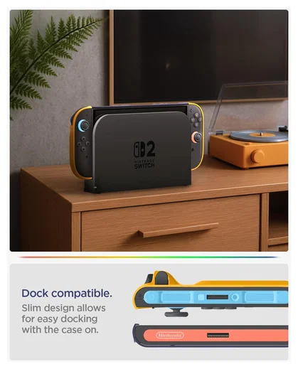 Spigen Nano Pop V2 Nintendo Switch 2 Hoesje met Standaard Blauw Geel afbeelding 5