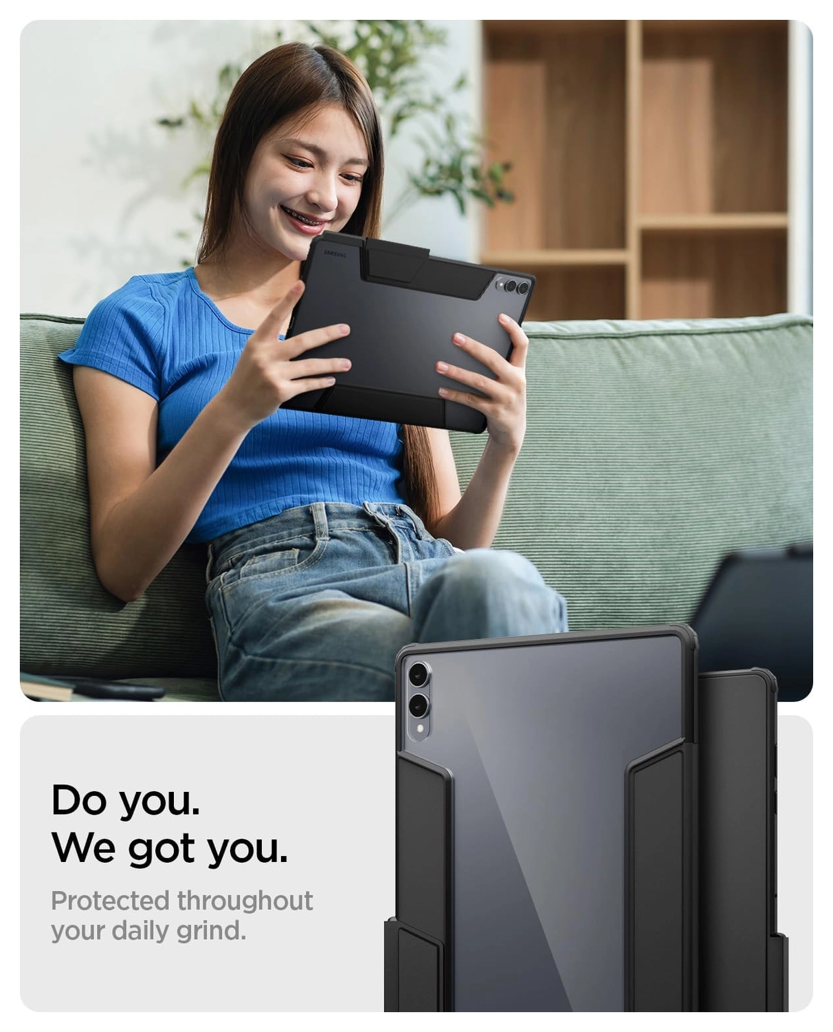 Spigen Ultra Hybrid Pro Samsung Galaxy Tab S11 Ultra Hoes Book Case Zwart afbeelding 4