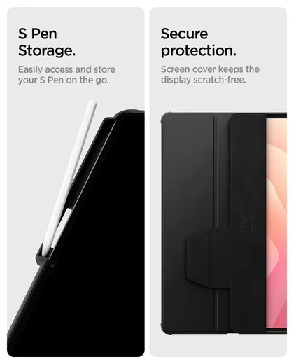 Spigen Ultra Hybrid Pro Samsung Galaxy Tab S11 Ultra Hoes Book Case Zwart afbeelding 7