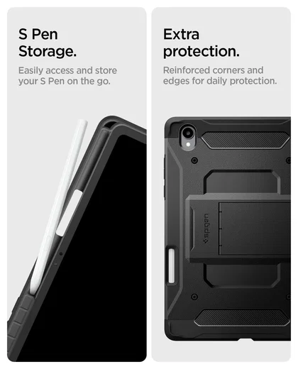 Spigen Tough Armor Pro Samsung Galaxy Tab S11 Hoes Back Cover Zwart afbeelding 6