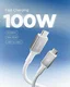 Spigen Essential USB-C naar USB-C Kabel 100W Fast Charge 2 Meter Wit afbeelding 2