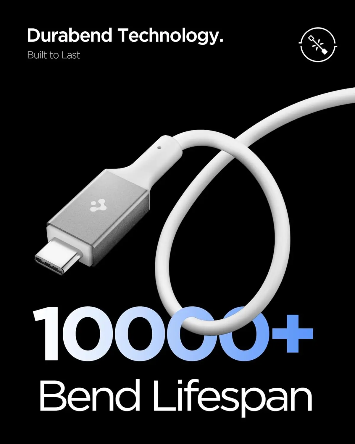 Spigen Essential USB-C naar USB-C Kabel 100W Fast Charge 2 Meter Wit afbeelding 7