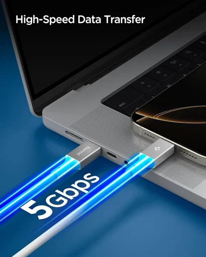 Spigen Essential USB-C naar USB-C Kabel 100W Fast Charge 2 Meter Wit afbeelding 3