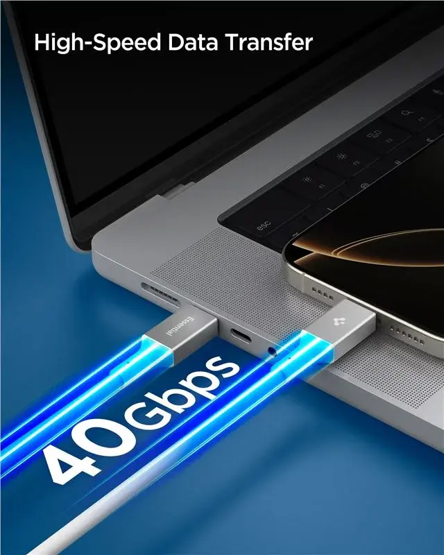 Spigen Essential USB-C naar USB-C Kabel 240W Fast Charge 1.2 Meter Wit afbeelding 3