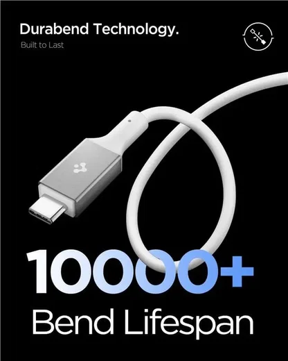 Spigen Essential USB-C naar USB-C Kabel 240W Fast Charge 1.2 Meter Wit afbeelding 7