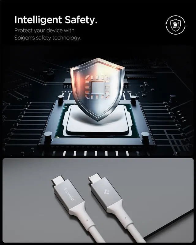 Spigen Essential USB-C naar USB-C Kabel 240W Fast Charge 1.2 Meter Wit afbeelding 6