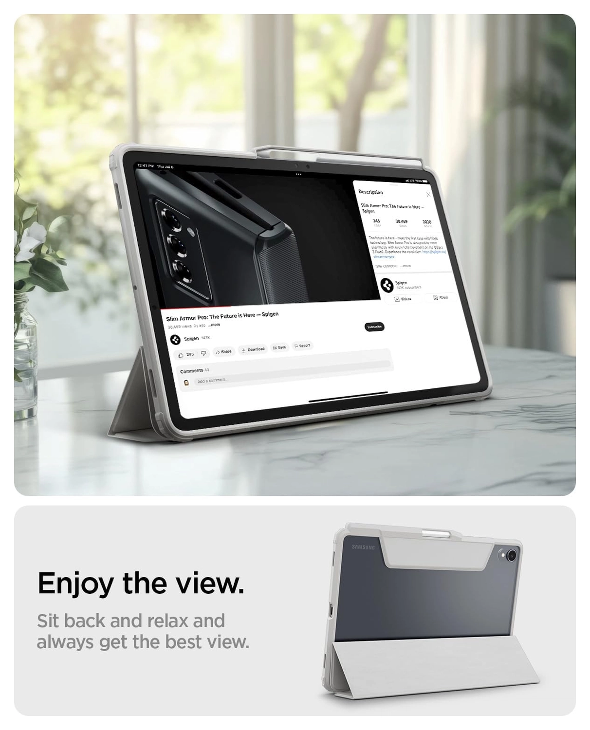 Spigen Ultra Hybrid Pro Samsung Galaxy Tab S11 Hoes Book Case Grijs afbeelding 5