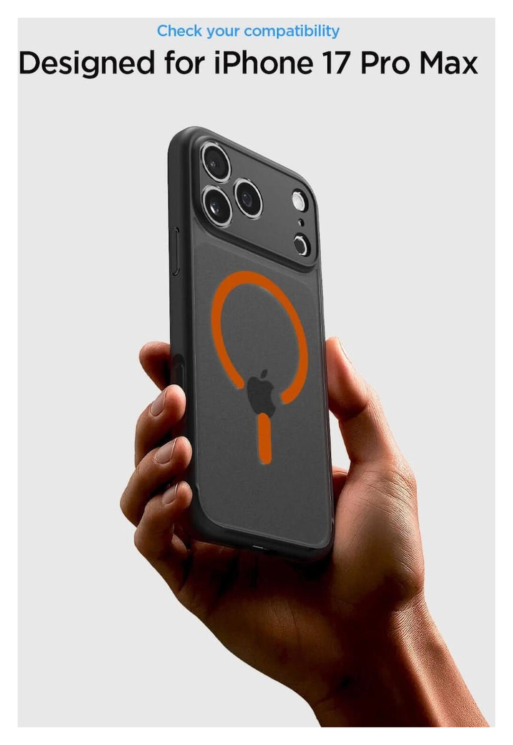 Spigen Ultra Hybrid MagFit iPhone 17 Pro Max Hoesje MagSafe Zwart Oranje afbeelding 11