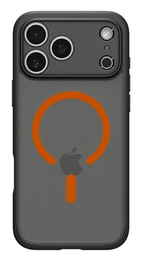 Spigen Ultra Hybrid MagFit iPhone 17 Pro Max Hoesje MagSafe Zwart Oranje afbeelding 2