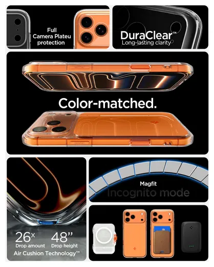 Spigen Ultra Hybrid T Apple iPhone 17 Pro Hoesje MagSafe Back Cover Oranje afbeelding 8