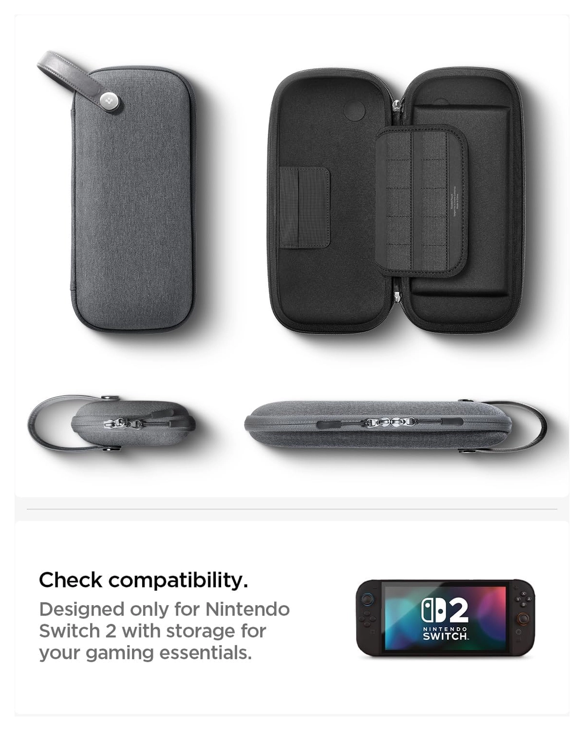 Spigen Klasden V2 Nintendo Switch 2 Hoesje Opberghoes Game Card Organizer Grijs afbeelding 7
