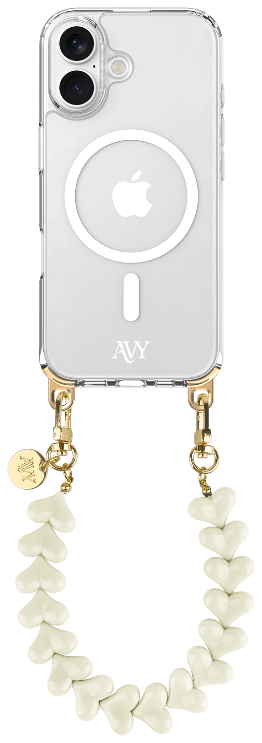 AVY Apple iPhone 16 Hoesje met Koord & MagSafe 30CM Cupid Beige afbeelding 1