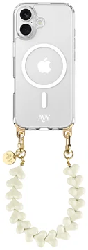 AVY Apple iPhone 16 Hoesje met Koord & MagSafe 30CM Cupid Beige