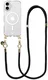 AVY Apple iPhone 16 Hoesje met Koord & MagSafe 130CM Tressé Black
