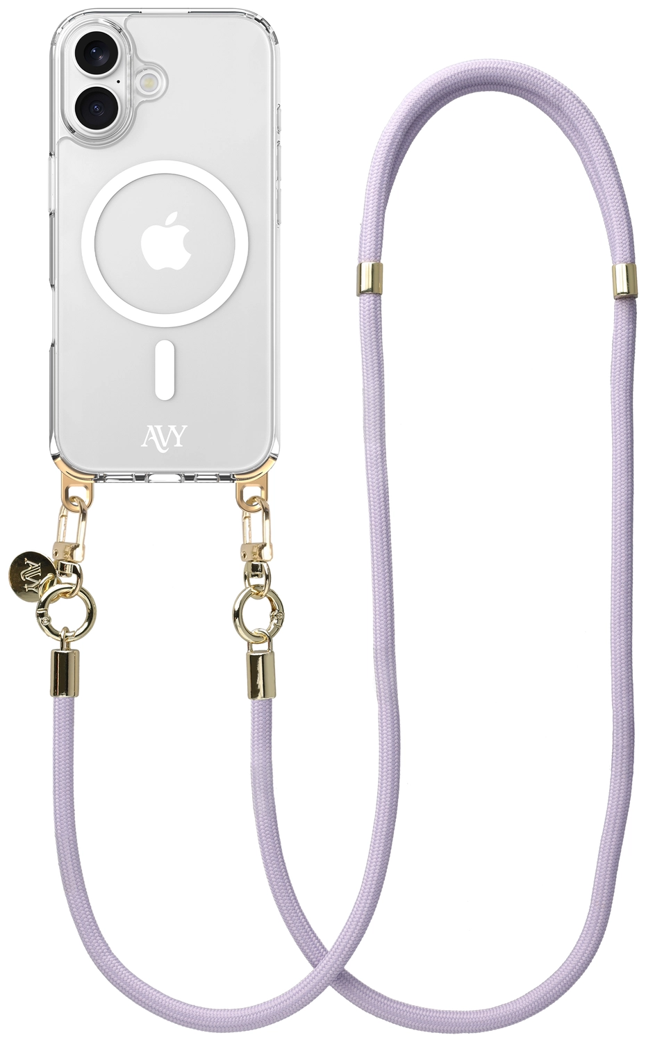AVY Apple iPhone 16 Hoesje met Koord & MagSafe 130CM Tressé Purple afbeelding 1