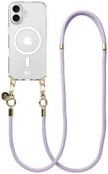 AVY Apple iPhone 16 Hoesje met Koord & MagSafe 130CM Tressé Purple